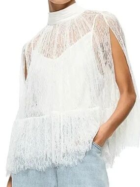 ALICE + OLIVIA Zenon Top with Cami in White Size XL